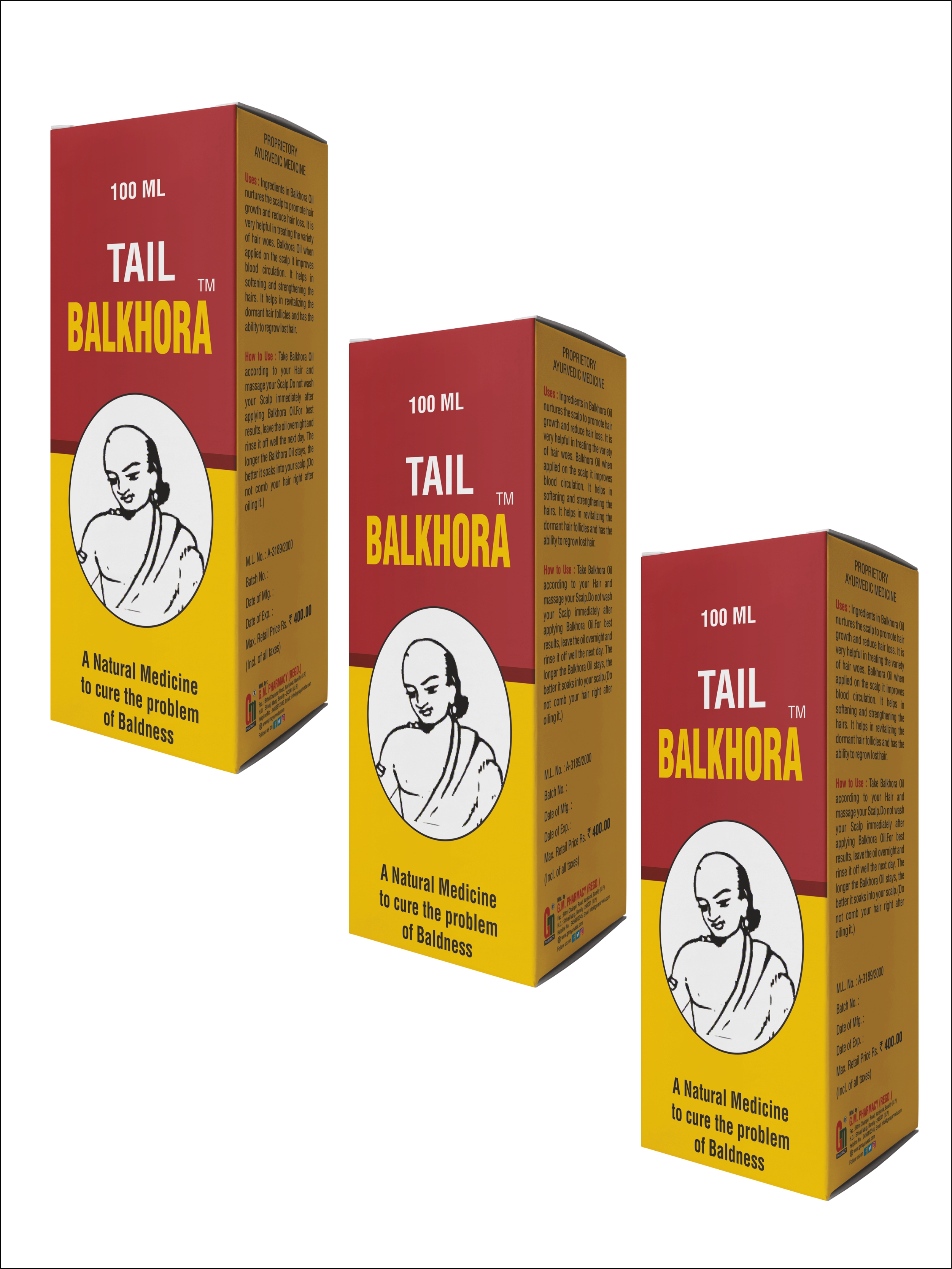 BALKHORA OIL Combo Pack of 3 (100 ml each)