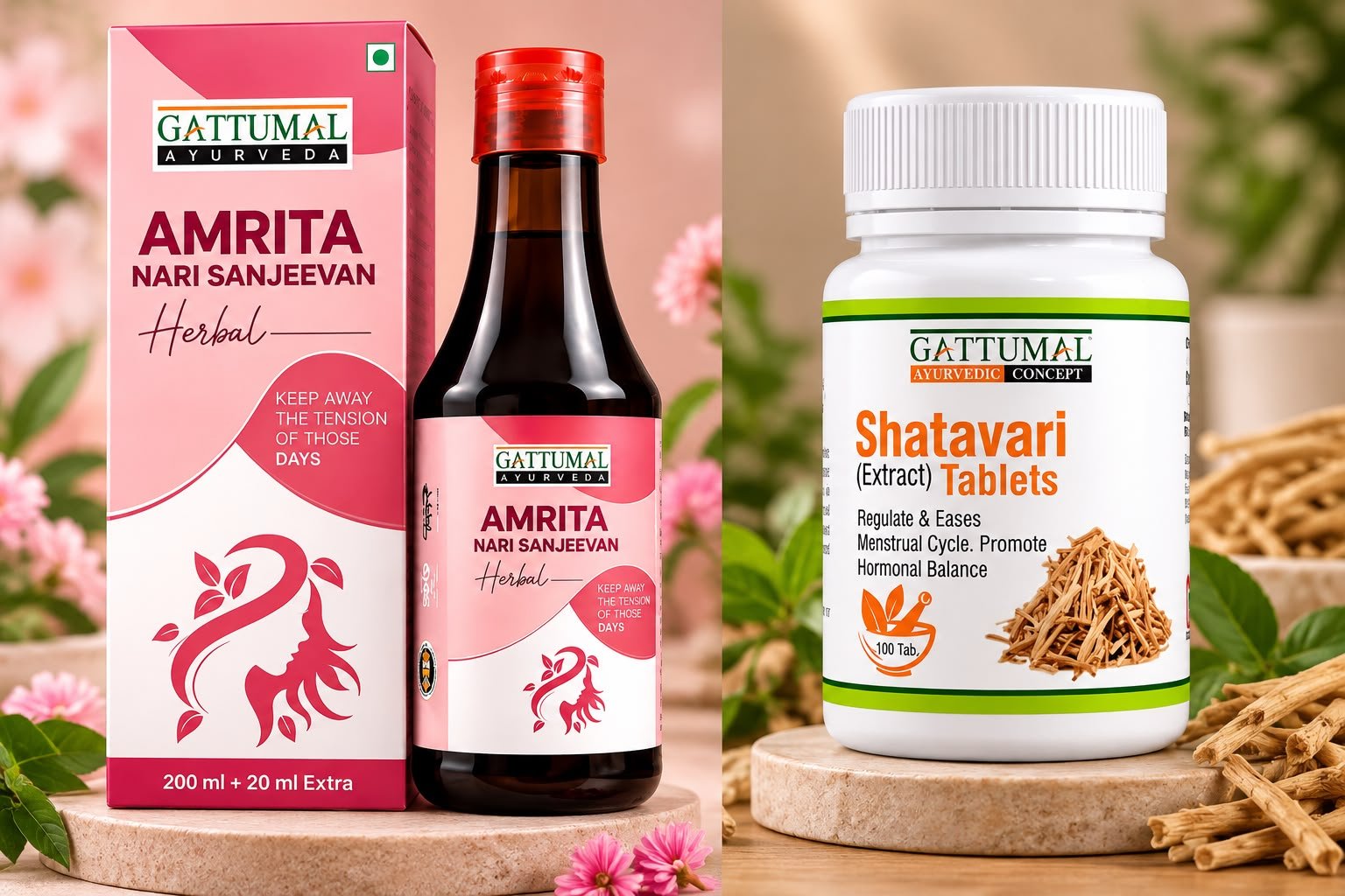 Combo of Amrita Nari Sanjeevan Syrup and Shatavar Tablets